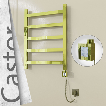 Radiva - Castor Elektrikli Paslanmaz Çelik Havlupan 600x820 Altın (KTX4 Termostat) 200W Spiral Kablolu