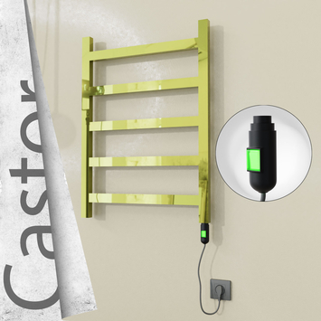 Radiva - Castor Elektrikli Paslanmaz Çelik Havlupan 600x820 Altın (On/Off Düğmeli) 200W