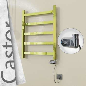 Radiva - Castor Elektrikli Paslanmaz Çelik Havlupan 600x820 Altın (Thesis Termostat) 200W