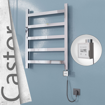 Radiva - Castor Elektrikli Paslanmaz Çelik Havlupan 600x820 Ayna Polisaj (KTX3 Termostat) 200W Spiral Kablolu