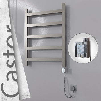 Radiva - Castor Elektrikli Paslanmaz Çelik Havlupan 600x820 Satin Polisaj (KTX4 Termostat) 200W Spiral Kablolu