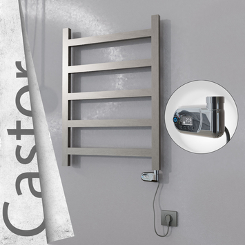 Radiva - Castor Elektrikli Paslanmaz Çelik Havlupan 600x820 Satin Polisaj (Thesis Termostat) 200W