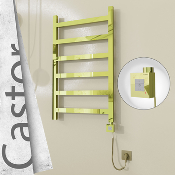Radiva - Castor Elektrikli Paslanmaz Çelik Havlupan 600x980 Altın (KTX1 Termostat) 300W Spiral Kablolu