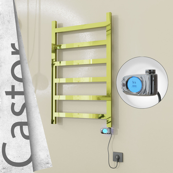 Radiva - Castor Elektrikli Paslanmaz Çelik Havlupan 600x980 Altın (Musa Termostat) 300W