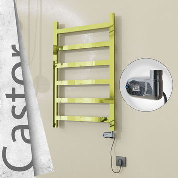 Radiva - Castor Elektrikli Paslanmaz Çelik Havlupan 600x980 Altın (Thesis Termostat) 300W