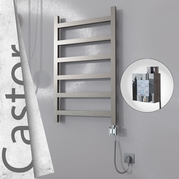 Radiva - Castor Elektrikli Paslanmaz Çelik Havlupan 600x980 Satin Polisaj (KTX4 Termostat) 300W Spiral Kablolu