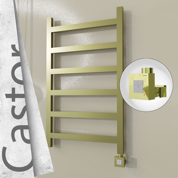 Radiva - Castor Elektrikli Paslanmaz Çelik Havlupan 600x980 Satine Altın (KTX1 Termostat) 300W