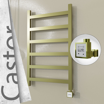 Radiva - Castor Elektrikli Paslanmaz Çelik Havlupan 600x980 Satine Altın (KTX3 Termostat) 300W