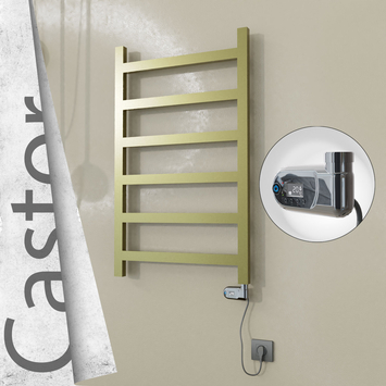 Radiva - Castor Elektrikli Paslanmaz Çelik Havlupan 600x980 Satine Altın (Thesis Termostat) 300W
