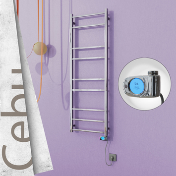Radiva - Cebu Sèche Serviettes Electrique 500x1395 Finition de polissage (Thermostat Musa) 300 Watt