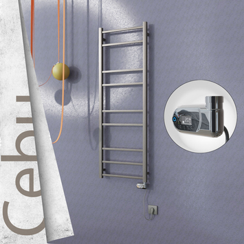 - Cebu Electric Towel Warmer 500x1395 Satine Finish (Thesis Thermostat) 200 W  - Cebu Electric Towel Warmer 500x1395 Satine Finish (Thesis Thermostat) 200 W