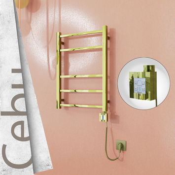 - Cebu Electric Towel Warmer 500x705 Gold Ktx4 200 W (Spiral Cable)  - Cebu Electric Towel Warmer 500x705 Gold Ktx4 200 W (Spiral Cable)