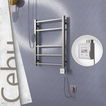 - Cebu Electric Towel Warmer 500x705 Satine Finish Ktx3 200 W (Spiral Cable)  - Cebu Electric Towel Warmer 500x705 Satine Finish Ktx3 200 W (Spiral Cable)