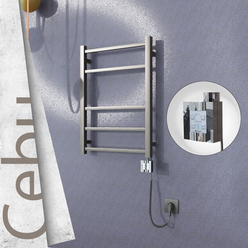 - Cebu Electric Towel Warmer 500x705 Satine Finish Ktx4 200 W (Spiral Cable)  - Cebu Electric Towel Warmer 500x705 Satine Finish Ktx4 200 W (Spiral Cable)
