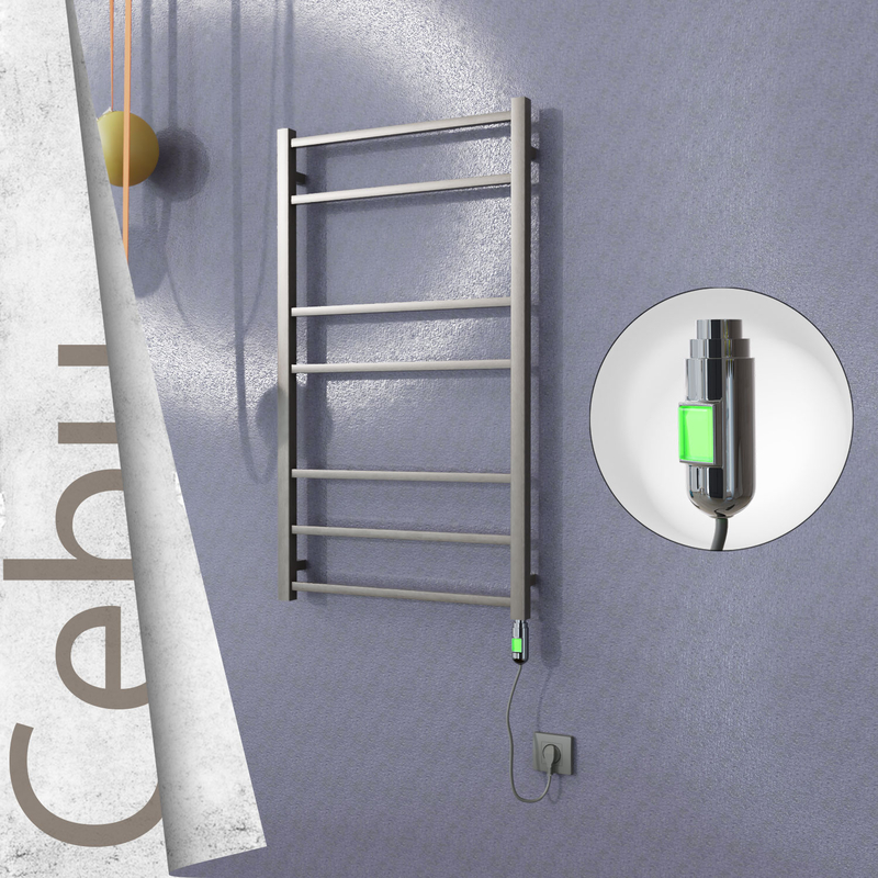 Cebu Electric Towel Warmer 600x1050 Satine Finish. (On/Off) 200 W