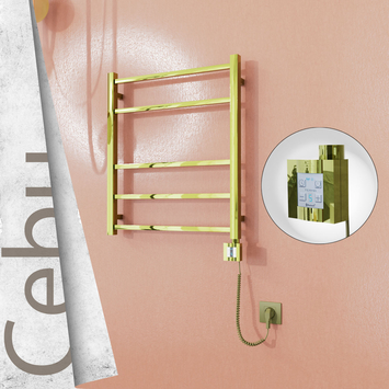 Radiva - Cebu Electric Towel Warmer 600x705 Gold Ktx4 200 W (Spiral Cable)