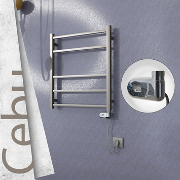  - Cebu Electric Towel Warmer 600x705 Satine Finish (Thesis Thermostat) 200 W
