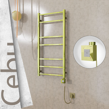 - Cebu Electric Towel Warmer 500x1050 Gold Ktx1 200 W (Spiral Cable)  - Cebu Electric Towel Warmer 500x1050 Gold Ktx1 200 W (Spiral Cable)