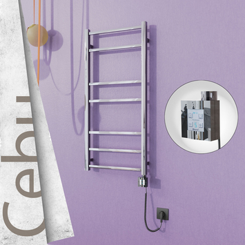 Radiva - Cebu Sèche Serviettes Electrique 500x1050 Finition de polissage Ktx4 200 Watt Câble en spirale