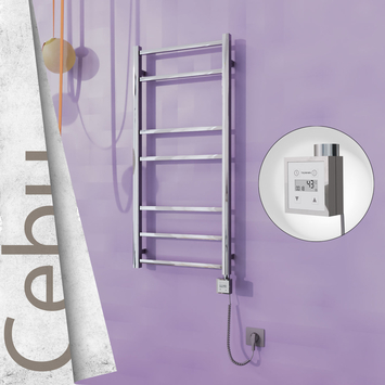 - Cebu Sèche Serviettes Electrique 500x1050 Finition de polissage Ktx3 200 Watt Câble en spirale  - Cebu Sèche Serviettes Electrique 500x1050 Finition de polissage Ktx3 200 Watt Câble en spirale