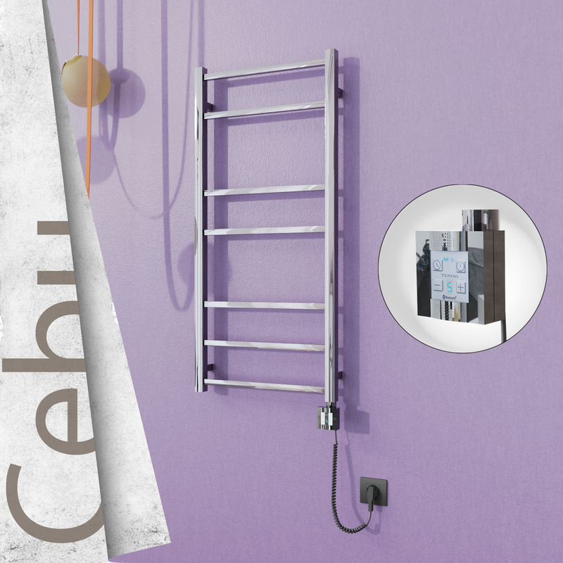 Cebu Sèche Serviettes Electrique 500x1050 Finition de polissage Ktx4 200 Watt Câble en spirale