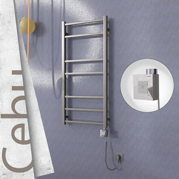 - Cebu Sèche Serviettes Electrique 500x1050 Finition peinture satiné Ktx1 200 Watt Câble en spirale  - Cebu Sèche Serviettes Electrique 500x1050 Finition peinture satiné Ktx1 200 Watt Câble en spirale