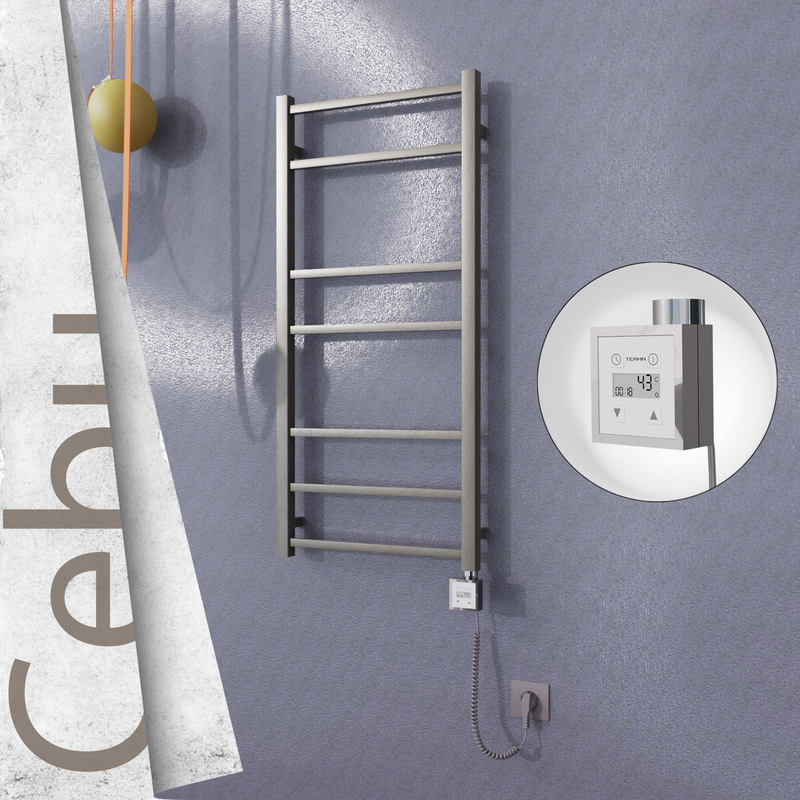 Cebu Electric Towel Warmer 500x1050 Satine Finish Ktx3 200 W (Spiral Cable)