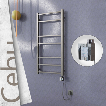 - Cebu Sèche Serviettes Electrique 500x1050 Finition peinture satiné Ktx4 200 Watt Câble en spirale  - Cebu Sèche Serviettes Electrique 500x1050 Finition peinture satiné Ktx4 200 Watt Câble en spirale