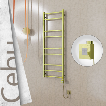 Radiva - Cebu Sèche Serviettes Electrique 500x1395 Or Ktx1 300 Watt Câble en spirale
