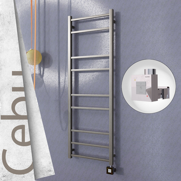 - Cebu Electric Towel Warmer 500x1395 Satine Finish Ktx1 200 W  - Cebu Electric Towel Warmer 500x1395 Satine Finish Ktx1 200 W