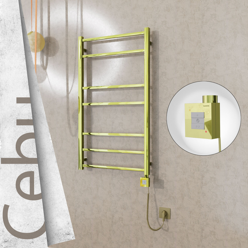 Cebu Sèche Serviettes Electrique 600x1050 Or Ktx1 200 Watt Câble en spirale