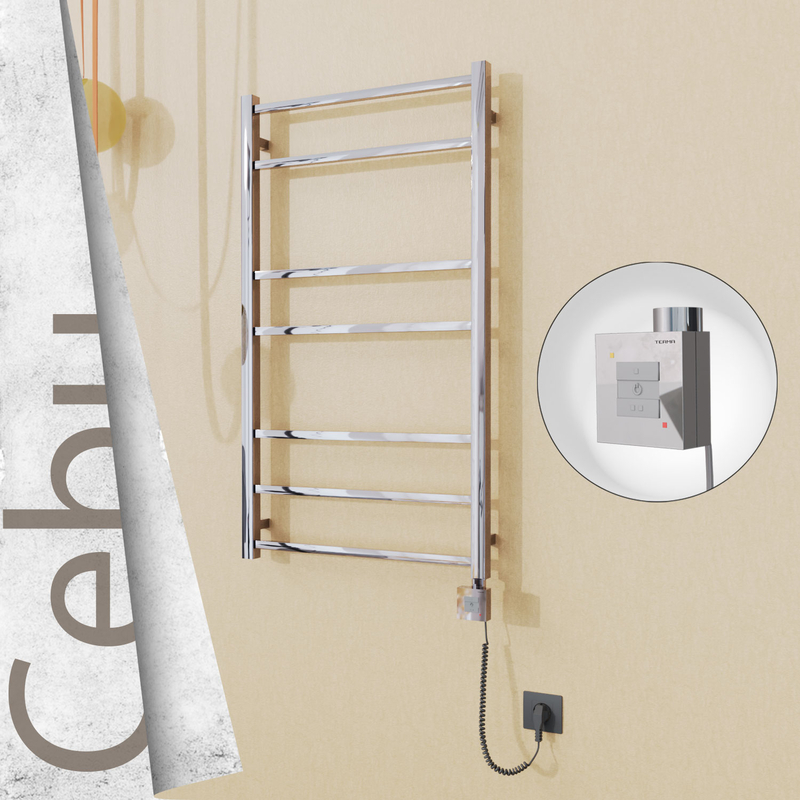 Cebu Electric Towel Warmer 600x1050 Mirror Finish Ktx1 200 W (Spiral Cable)