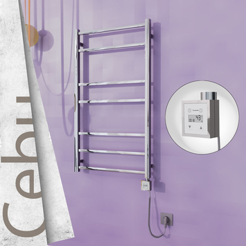 - Cebu Sèche Serviettes Electrique 600x1050 Finition de polissage Ktx3 200 Watt Câble en spirale  - Cebu Sèche Serviettes Electrique 600x1050 Finition de polissage Ktx3 200 Watt Câble en spirale