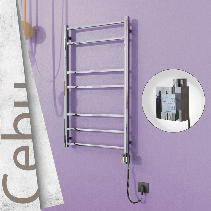 Cebu Sèche Serviettes Electrique 600x1050 Finition de polissage Ktx4 200 Watt Câble en spirale
