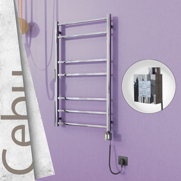 - Cebu Electric Towel Warmer 600x1050 Mirror Finish Ktx4 200 W (Spiral Cable)  - Cebu Electric Towel Warmer 600x1050 Mirror Finish Ktx4 200 W (Spiral Cable)