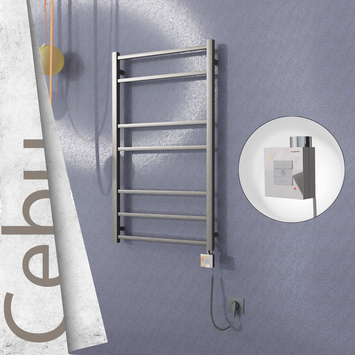 - Cebu Electric Towel Warmer 600x1050 Satine Finish Ktx1 200 W (Spiral Cable)  - Cebu Electric Towel Warmer 600x1050 Satine Finish Ktx1 200 W (Spiral Cable)
