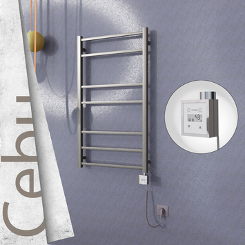 - Cebu Electric Towel Warmer 600x1050 Satine Finish Ktx3 200 W (Spiral Cable)  - Cebu Electric Towel Warmer 600x1050 Satine Finish Ktx3 200 W (Spiral Cable)