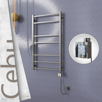 - Cebu Sèche Serviettes Electrique 600x1050 Finition peinture satiné Ktx4 200 Watt Câble en spirale  - Cebu Sèche Serviettes Electrique 600x1050 Finition peinture satiné Ktx4 200 Watt Câble en spirale