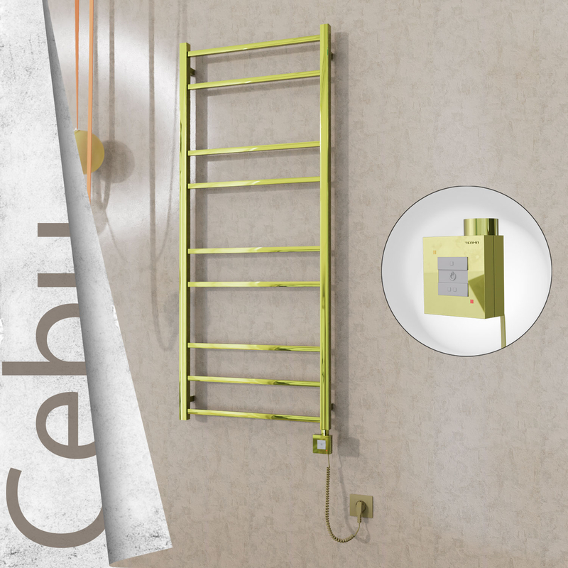 Cebu Sèche Serviettes Electrique 600x1395 Or Ktx1 300 Watt Câble en spirale
