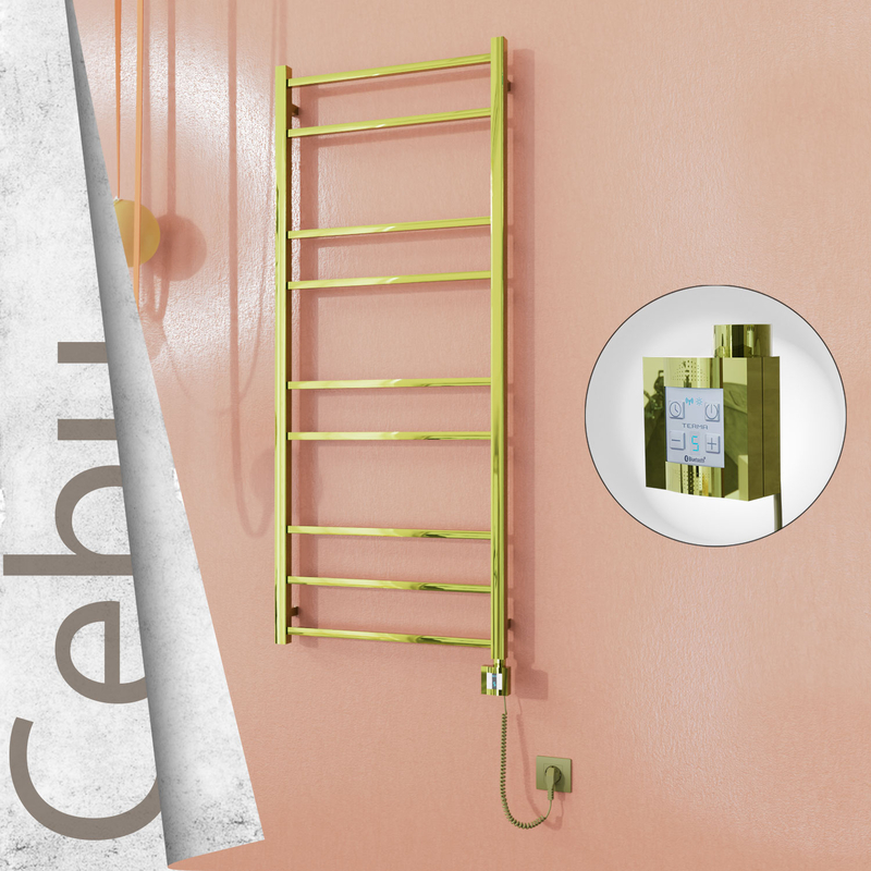 Cebu Electric Towel Warmer 600x1395 Gold Ktx4 200 W (Spiral Cable)