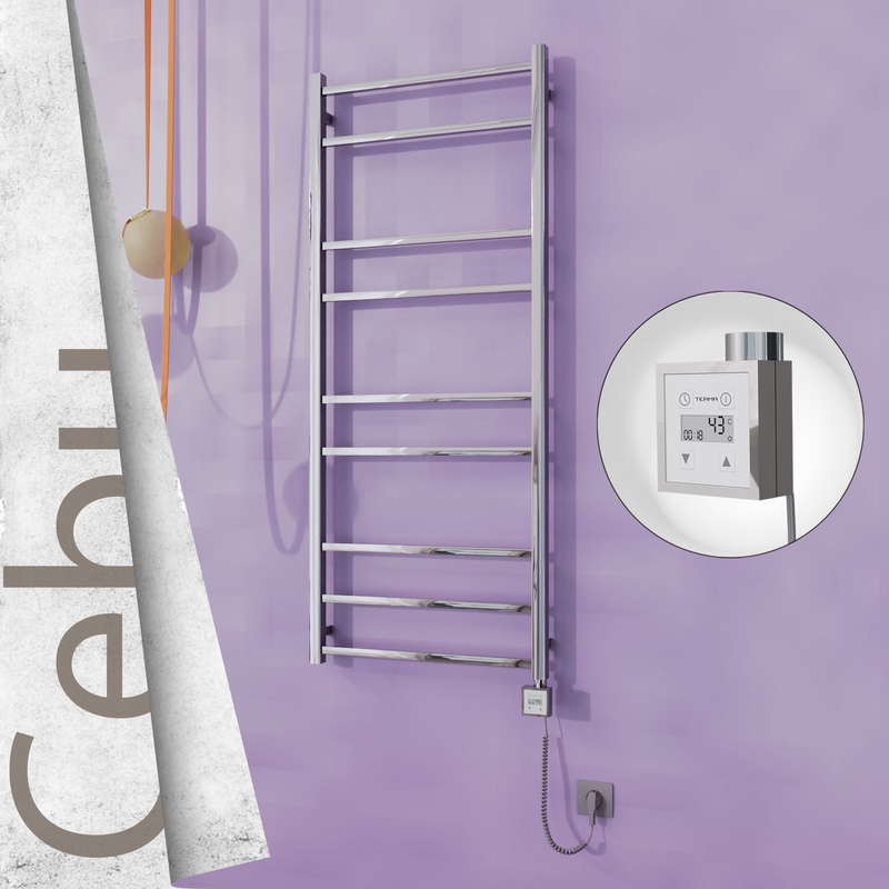 Cebu Electric Towel Warmer 600x1395 Mirror Finish Ktx3 200 W (Spiral Cable)