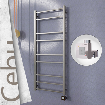 - Cebu Electric Towel Warmer 600x1395 Satine Finish Ktx1 200 W  - Cebu Electric Towel Warmer 600x1395 Satine Finish Ktx1 200 W