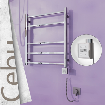 Radiva - Cebu Sèche Serviettes Electrique 600x705 Finition de polissage Ktx3 200 Watt Câble en spirale