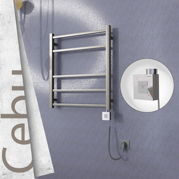 Radiva - Cebu Sèche Serviettes Electrique 600x705 Finition peinture satiné Ktx1 200 Watt Câble en spirale