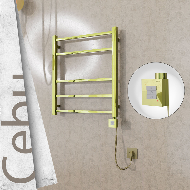 Cebu Sèche Serviettes Electrique 600x705 Or Ktx1 200 Watt Câble en spirale