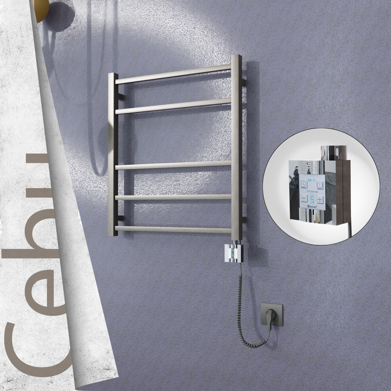 Cebu Sèche Serviettes Electrique 600x705 Finition peinture satiné Ktx4 200 Watt Câble en spirale