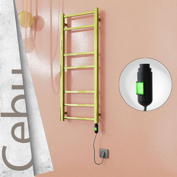 Radiva - Cebu Elektrikli Paslanmaz Çelik Havlupan 400x1050 Altın (On/Off Düğmeli) 200W