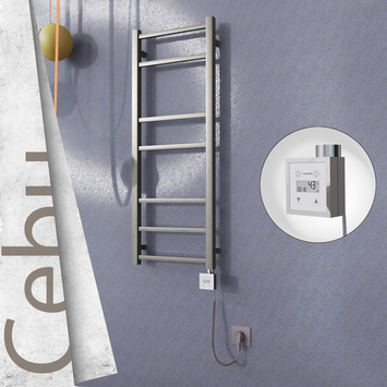 Radiva - Cebu Elektrikli Paslanmaz Çelik Havlupan 400x1050 Satin Polisaj (KTX3 Termostat) 200W Spiral Kablolu