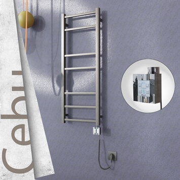 Radiva - Cebu Elektrikli Paslanmaz Çelik Havlupan 400x1050 Satin Polisaj (KTX4 Termostat) 200W Spiral Kablolu