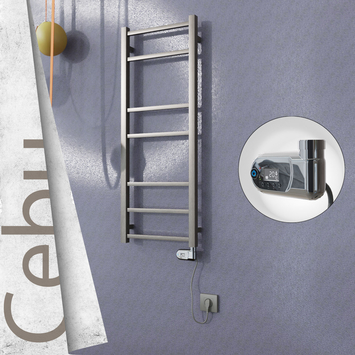 Radiva - Cebu Elektrikli Paslanmaz Çelik Havlupan 400x1050 Satin Polisaj (Thesis Termostat) 200W